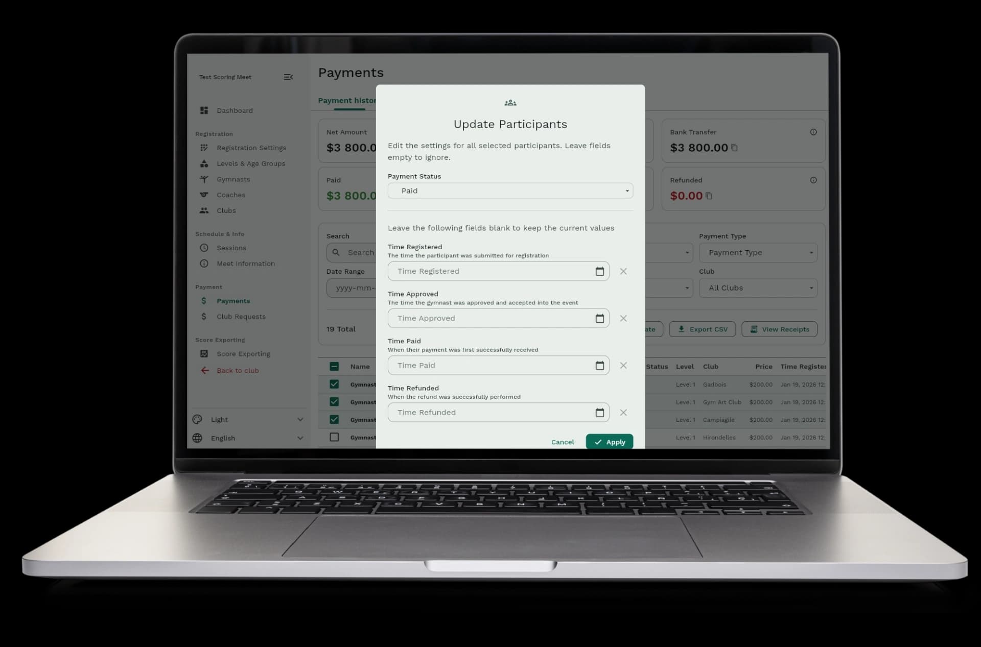 Export your financial data