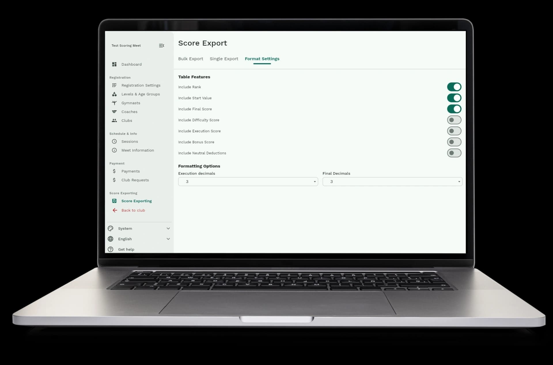 How to export your results