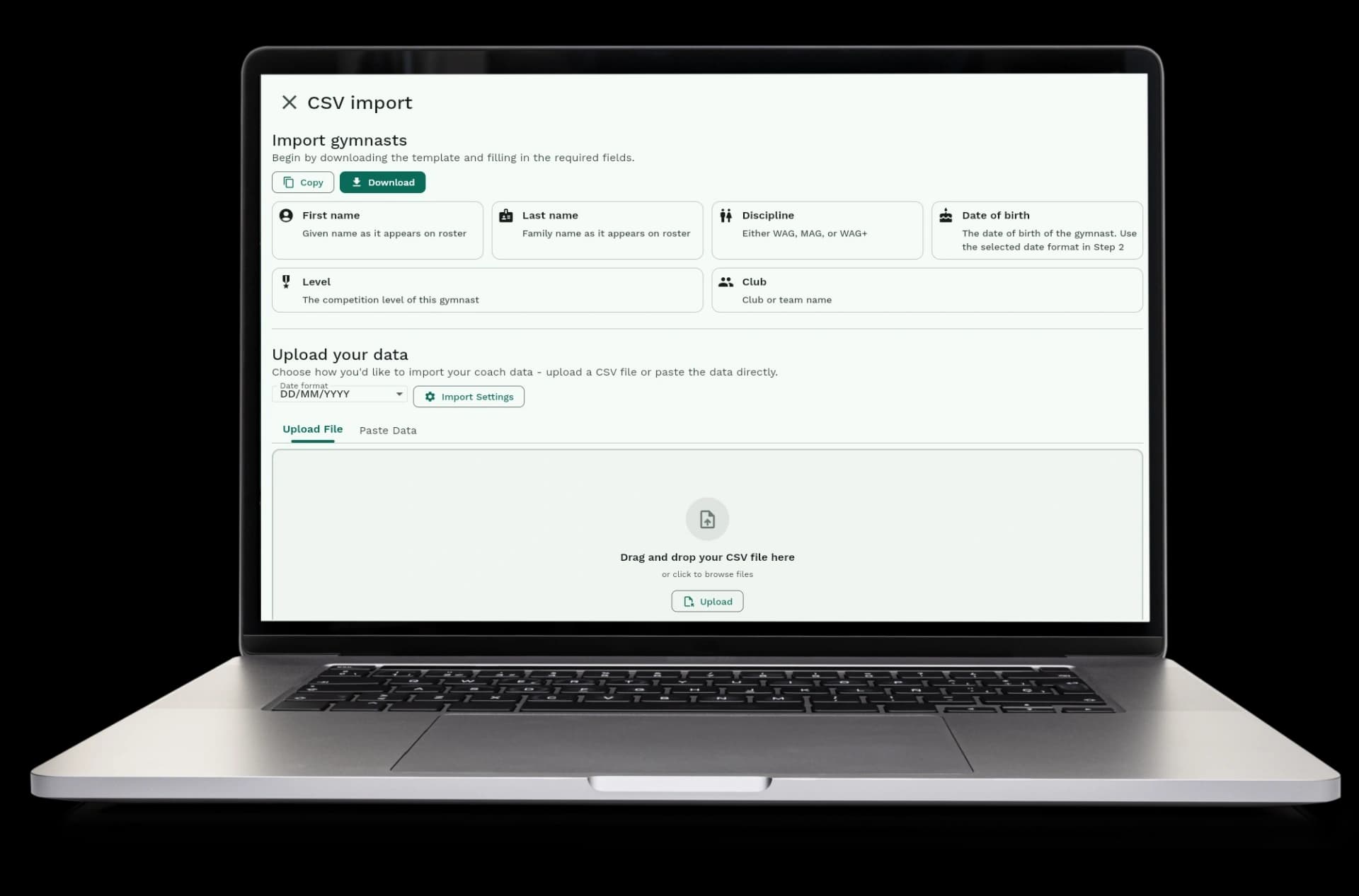 Import your data in three simple steps