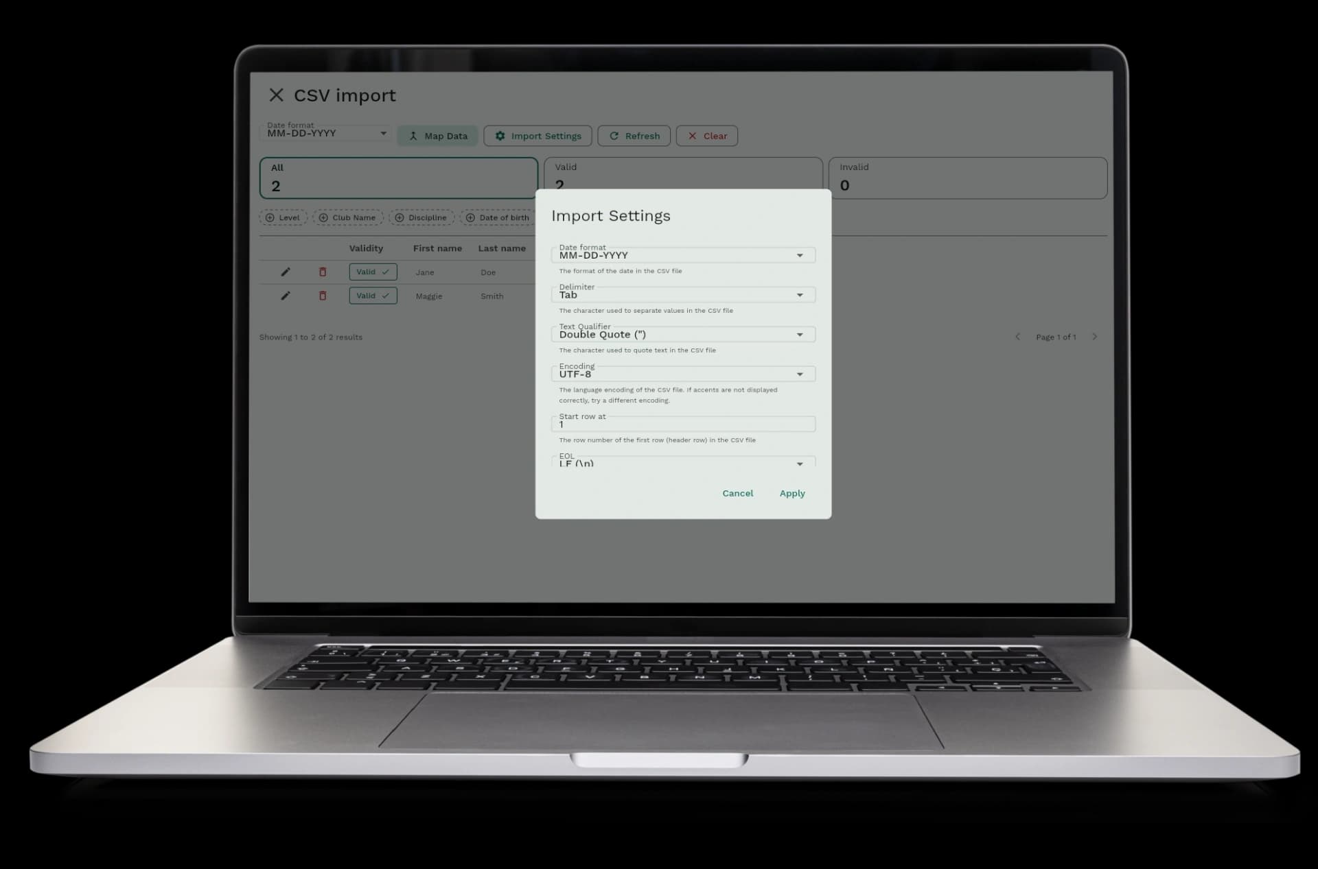Edit data while you import